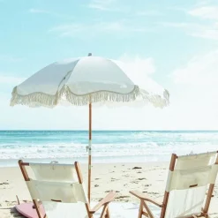 Chaise de plage pliante en tissu blanc Antique The Tommy Chair - Business & Pleasure