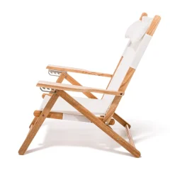 Chaise de plage pliante en tissu blanc Antique The Tommy Chair - Business & Pleasure