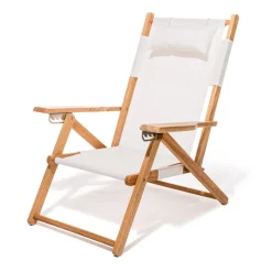 Chaise de plage pliante en tissu blanc Antique The Tommy Chair - Business & Pleasure