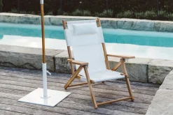 Chaise de plage pliante en tissu blanc Antique The Tommy Chair - Business & Pleasure