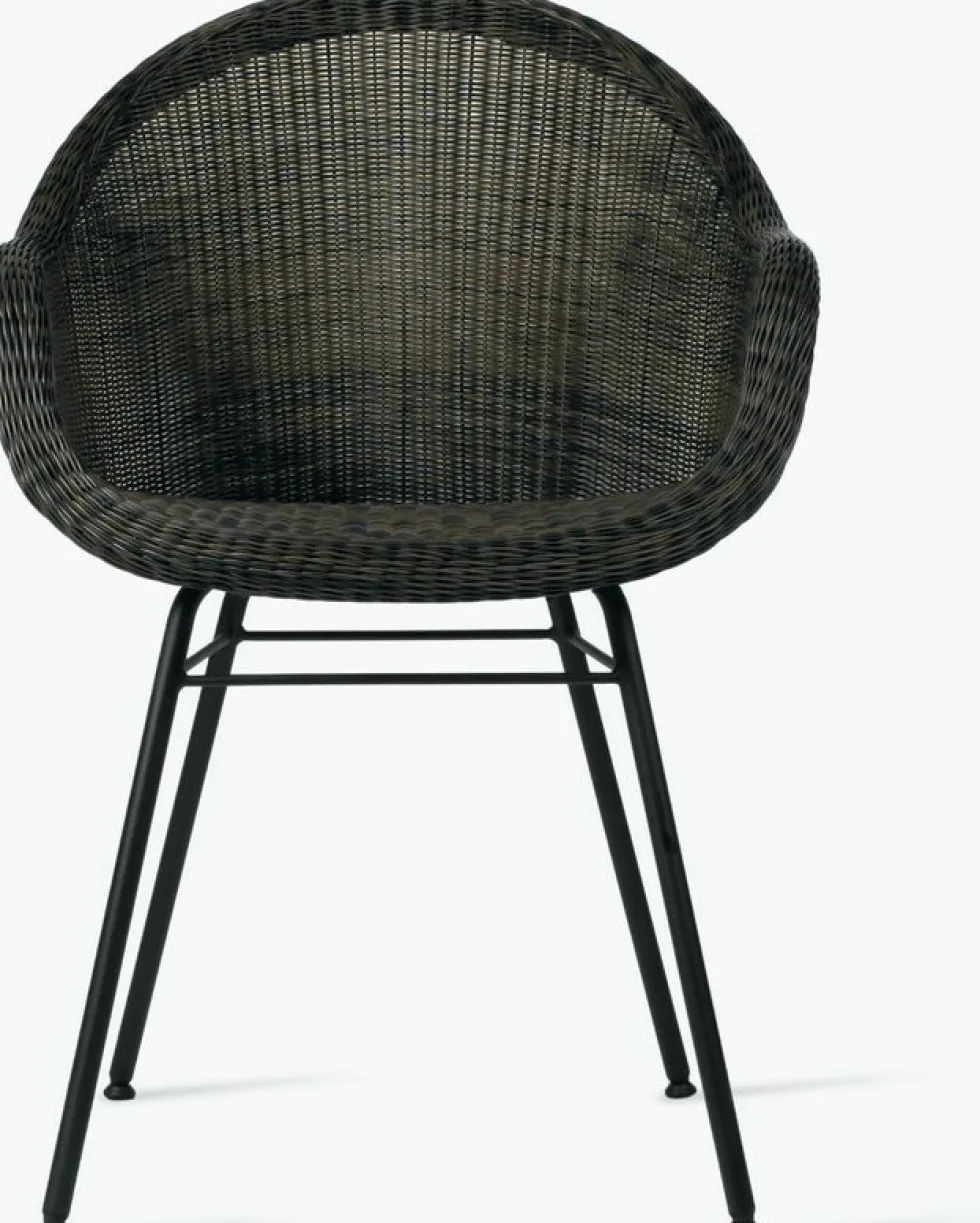 Chaise de repas extérieur acier noir mocca Edgard - Vincent Sheppard