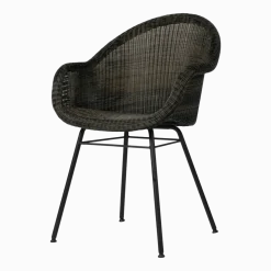 Chaise de repas extérieur acier noir mocca Edgard - Vincent Sheppard