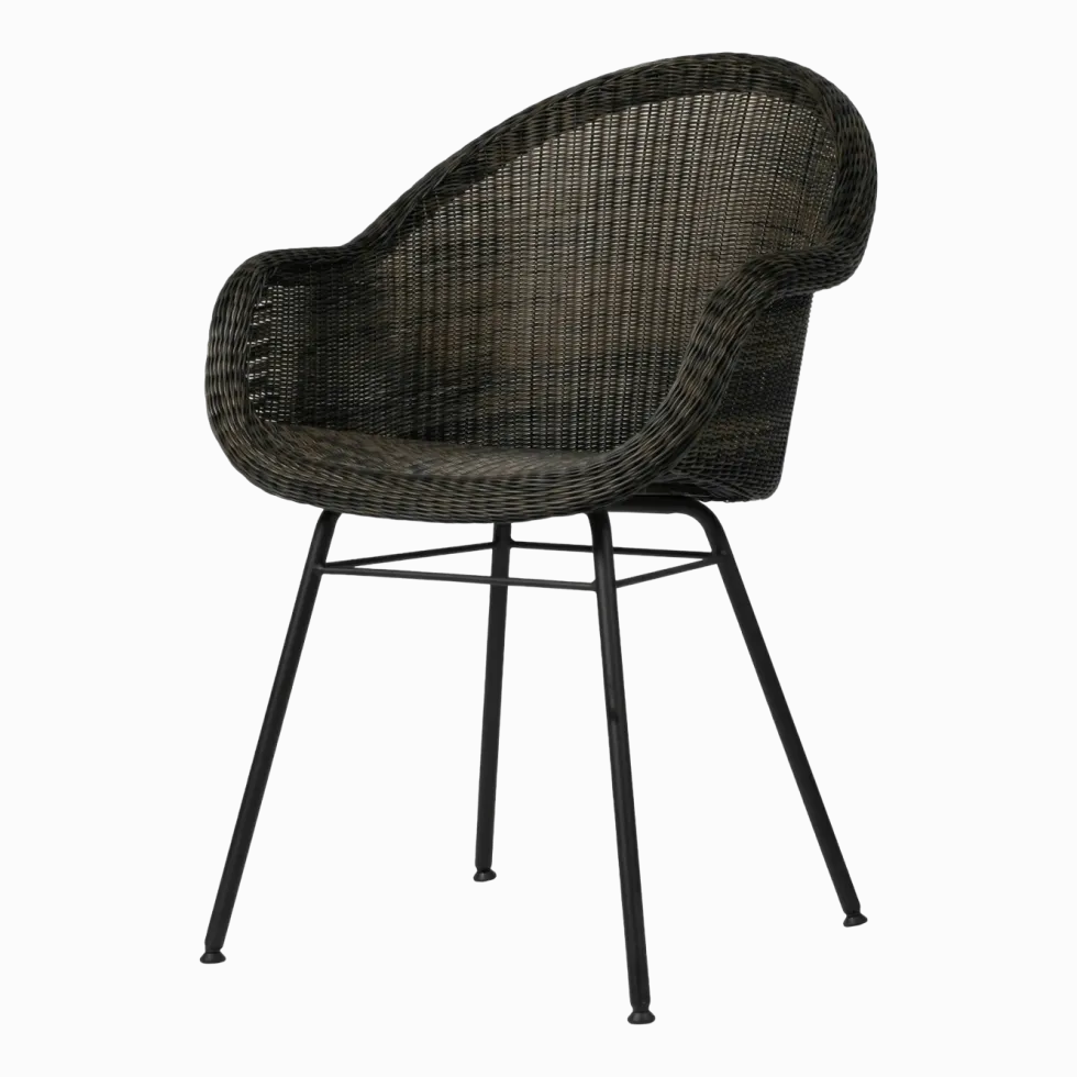 Chaise de repas extérieur acier noir mocca Edgard - Vincent Sheppard