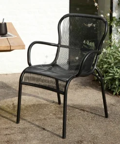 Chaise de repas extérieur noir Loop - Vincent Sheppard