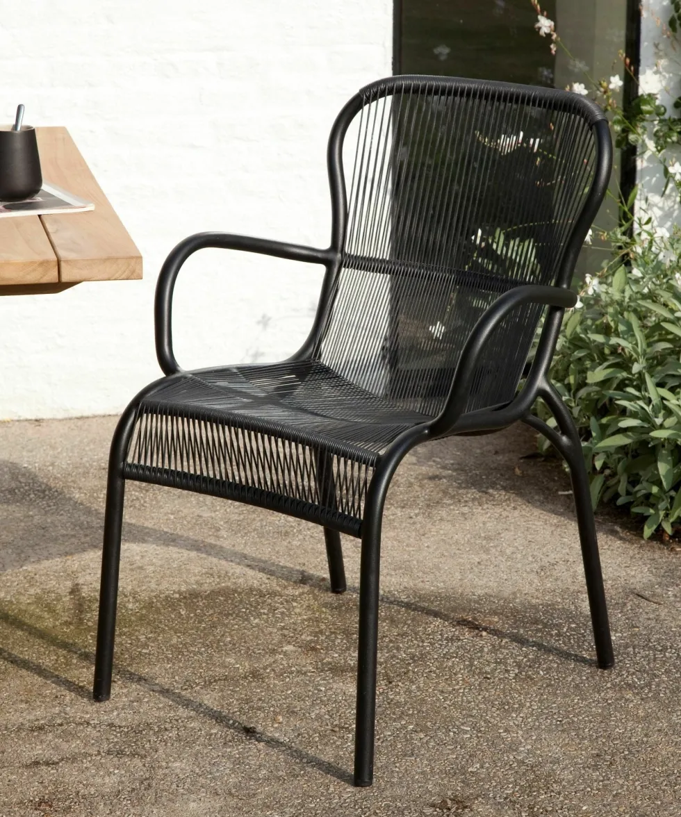 Chaise de repas extérieur noir Loop - Vincent Sheppard