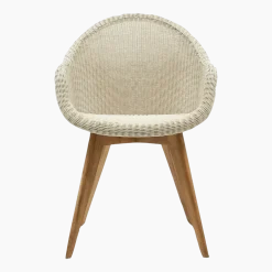 Chaise de repas extérieur teck massif blanc cassé Edgard - Vincent Sheppard