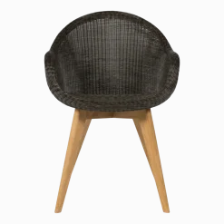 Chaise de repas extérieur teck massif noir Edgard - Vincent Sheppard