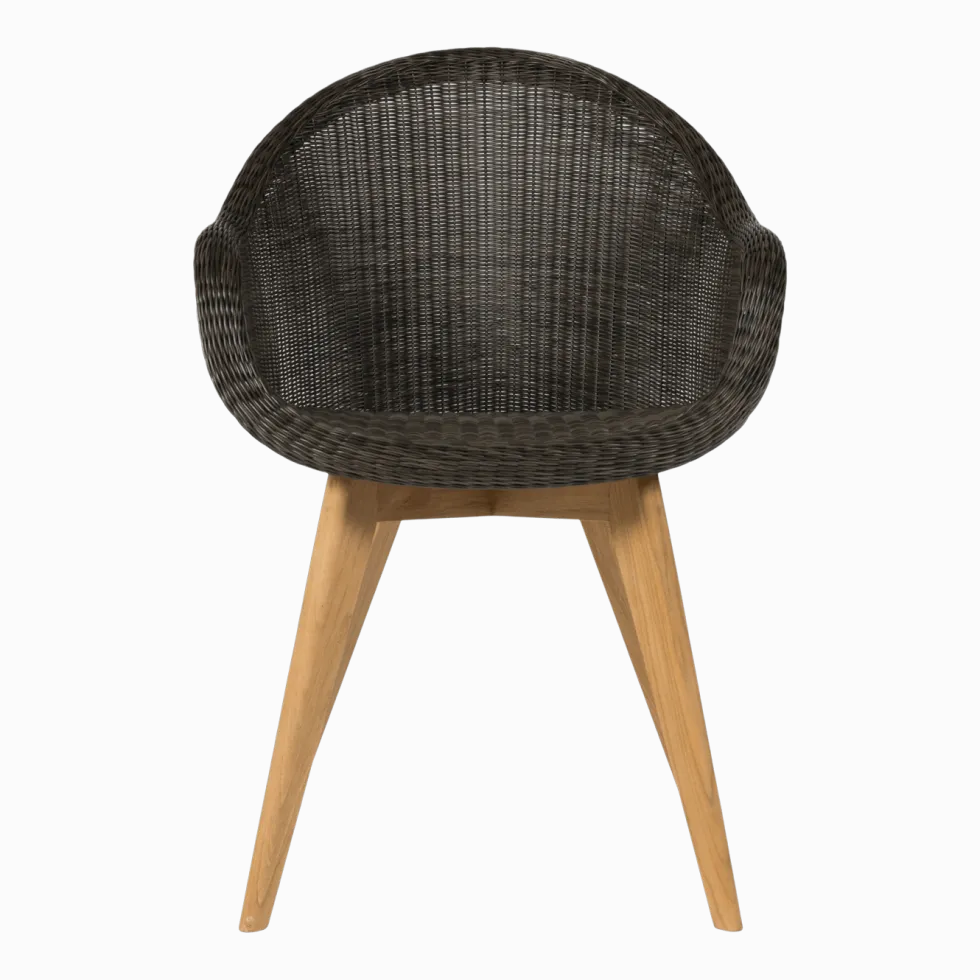 Chaise de repas extérieur teck massif noir Edgard - Vincent Sheppard