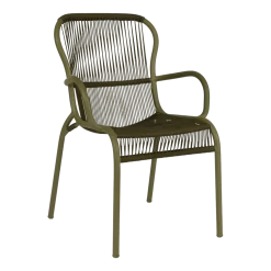 Chaise de repas extérieur vert mousse Loop - Vincent Sheppard