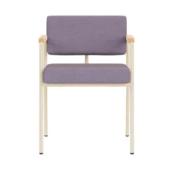 Chaise de salle à manger avec accoudoirs en acier beige et tissu violet Monday - Fest Amsterdam