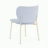 Chaise de salle à manger en acier beige et tissu bleu glacé Eve - Fest Amsterdam
