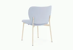 Chaise de salle à manger en acier beige et tissu bleu glacé Eve - Fest Amsterdam