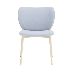 Chaise de salle à manger en acier beige et tissu bleu glacé Eve - Fest Amsterdam