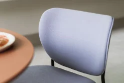 Chaise de salle à manger en acier beige et tissu bleu glacé Eve - Fest Amsterdam