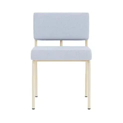 Chaise de salle à manger en acier beige et tissu bleu glacé Monday - Fest Amsterdam