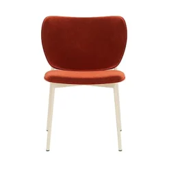 Chaise de salle à manger en acier beige et tissu rouge Eve - Fest Amsterdam