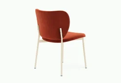 Chaise de salle à manger en acier beige et tissu rouge Eve - Fest Amsterdam