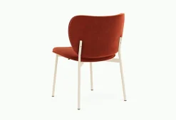 Chaise de salle à manger en acier beige et tissu rouge Eve - Fest Amsterdam