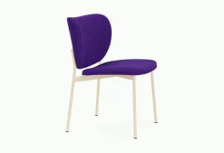 Chaise de salle à manger en acier beige et tissu violet Eve - Fest Amsterdam