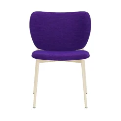Chaise de salle à manger en acier beige et tissu violet Eve - Fest Amsterdam