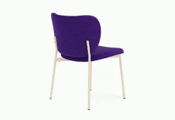 Chaise de salle à manger en acier beige et tissu violet Eve - Fest Amsterdam