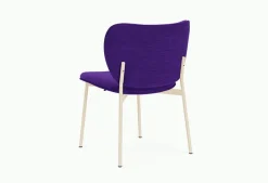 Chaise de salle à manger en acier beige et tissu violet Eve - Fest Amsterdam
