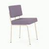 Chaise de salle à manger en acier beige et tissu violet Monday - Fest Amsterdam