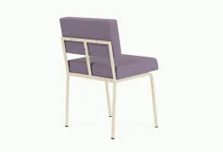 Chaise de salle à manger en acier beige et tissu violet Monday - Fest Amsterdam