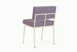 Chaise de salle à manger en acier beige et tissu violet Monday - Fest Amsterdam