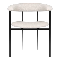 Chaise de salle à manger en acier inoxydable et tissu knot sand 72,5cm Portobello - Versmissen