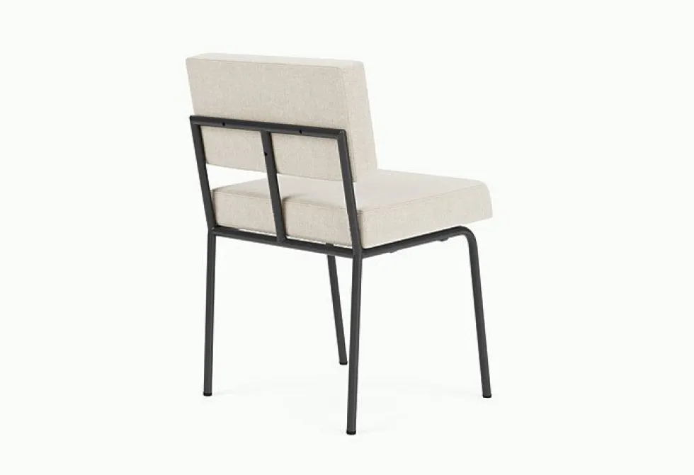 Chaise de salle à manger en acier noir et tissu beige naturel Monday - Fest Amsterdam