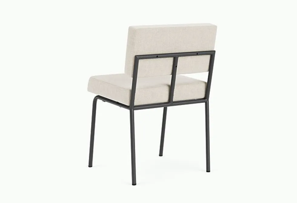 Chaise de salle à manger en acier noir et tissu beige naturel Monday - Fest Amsterdam