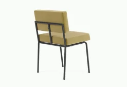 Chaise de salle à manger en acier noir et tissu vert pistache Monday - Fest Amsterdam