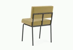 Chaise de salle à manger en acier noir et tissu vert pistache Monday - Fest Amsterdam