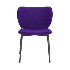 Chaise de salle à manger en acier noir et tissu violet Eve - Fest Amsterdam