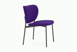 Chaise de salle à manger en acier noir et tissu violet Eve - Fest Amsterdam