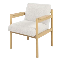 Chaise de salle à manger en bois mindy et textile sable doux 62x85cm Casca - Versmissen