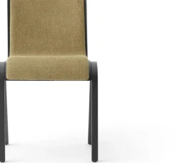 Chaise de salle à manger en chêne noir et tissu audo bouclé 06 78cm Ready - Audo