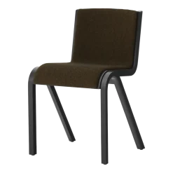 Chaise de salle à manger en chêne noir et tissu audo bouclé 02 78cm Ready - Audo