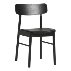 Chaise de salle à manger en frêne noir 47x78cm Soma - Woud