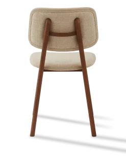 Chaise de salle à manger en tissu beige et bois de frêne Smooth Happy Days - Pols Potten