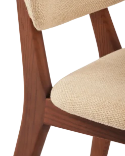 Chaise de salle à manger en tissu beige et bois de frêne Smooth Happy Days - Pols Potten