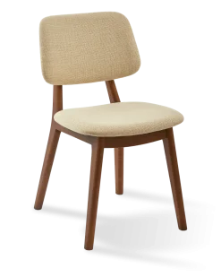 Chaise de salle à manger en tissu beige et bois de frêne Smooth Happy Days - Pols Potten