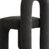 Chaise de salle à manger en tissu bouclé taupe foncé Daiku - 101 COPENHAGEN