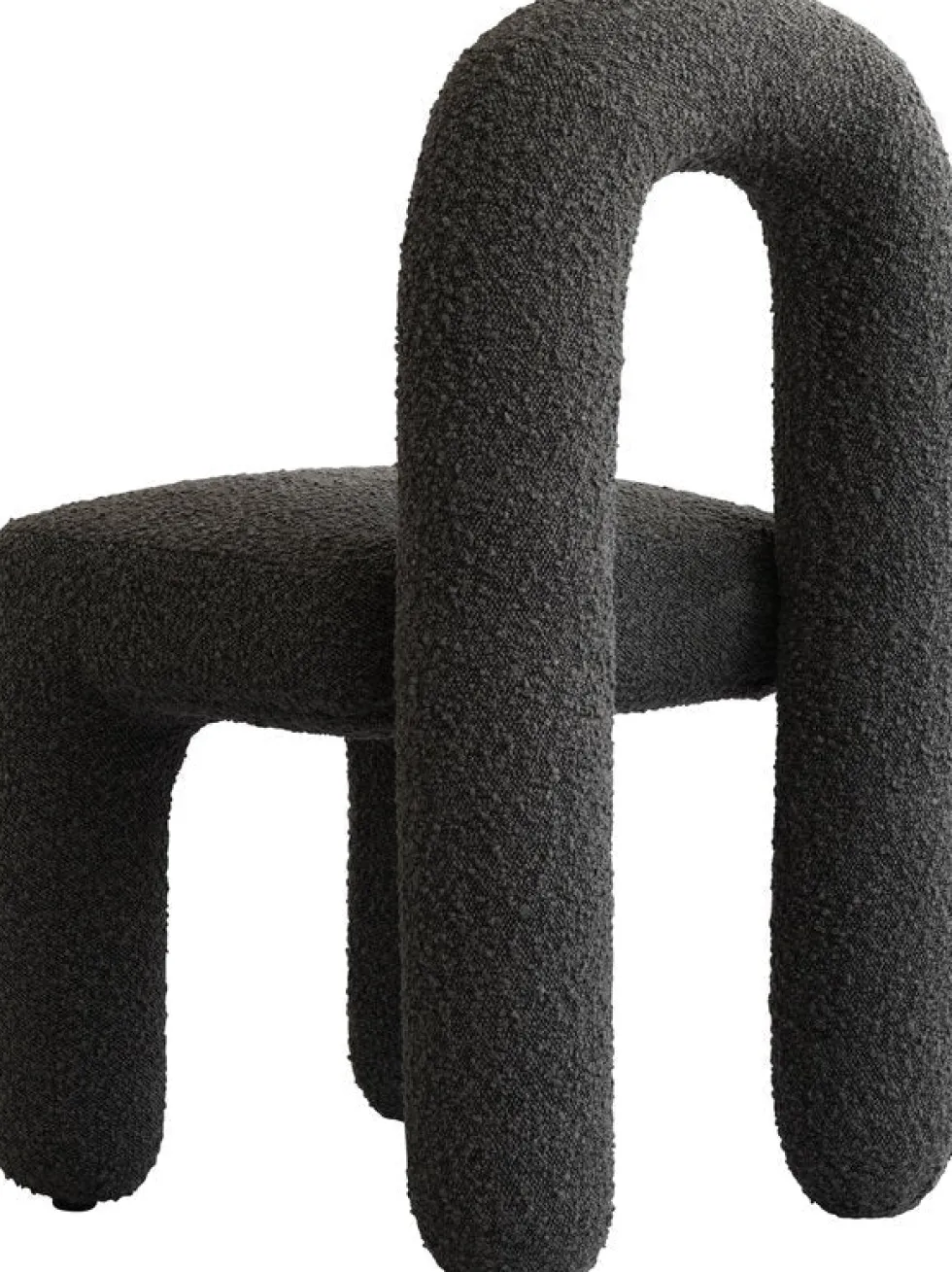 Chaise de salle à manger en tissu bouclé taupe foncé Daiku - 101 COPENHAGEN