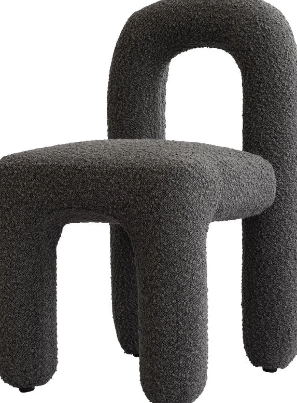 Chaise de salle à manger en tissu bouclé taupe foncé Daiku - 101 COPENHAGEN