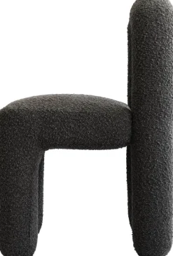 Chaise de salle à manger en tissu bouclé taupe foncé Daiku - 101 COPENHAGEN