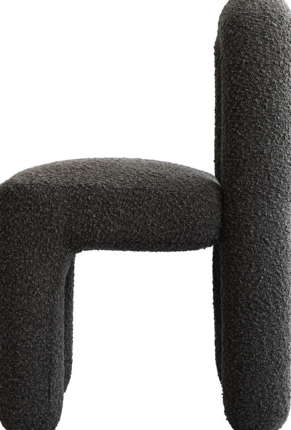 Chaise de salle à manger en tissu bouclé taupe foncé Daiku - 101 COPENHAGEN