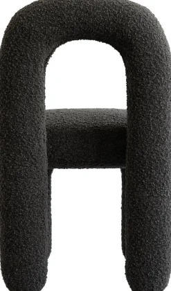 Chaise de salle à manger en tissu bouclé taupe foncé Daiku - 101 COPENHAGEN