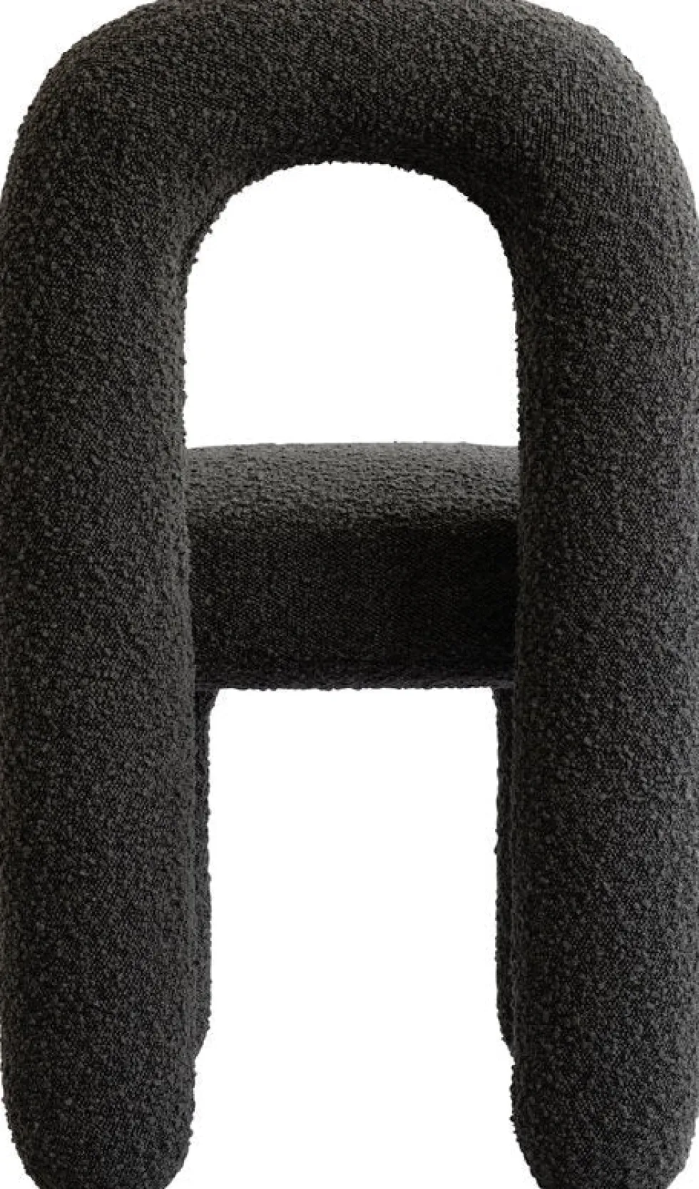 Chaise de salle à manger en tissu bouclé taupe foncé Daiku - 101 COPENHAGEN
